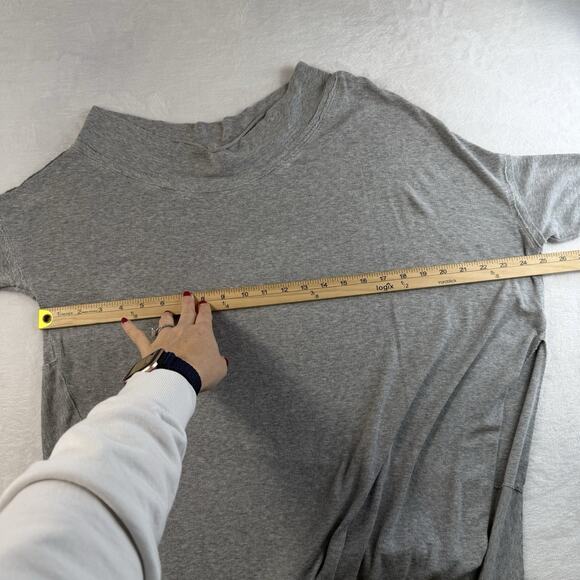 We The Free People L Large Grapevine Asymmetric Tunic Top Gray Boho Oversized - Picture 10 of 13